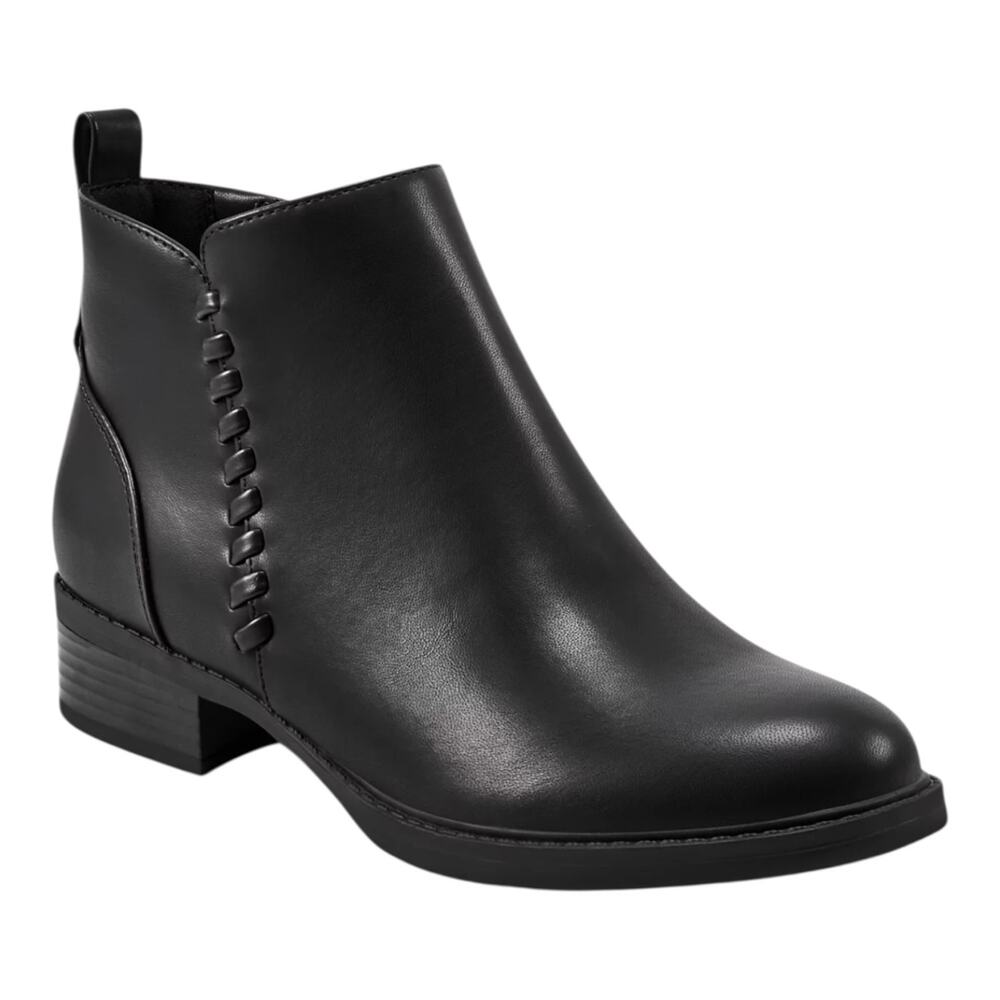 Easy Spirit Women's Lorand Almond Toe Block Heel Casual Booties Black Size 7